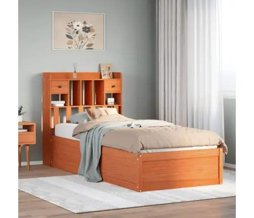 Gulta Bez Matrača, Vaska Brūnas, 90X190 Cm, Priedes Masīvkoks Vidaxl