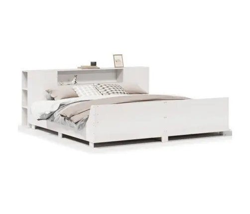 Gulta Bez Matrača, Balts, 180X200 Cm, Priedes Masīvkoks Vidaxl