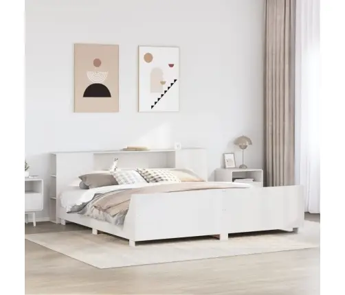 Gulta Bez Matrača, Balts, 180X200 Cm, Priedes Masīvkoks Vidaxl