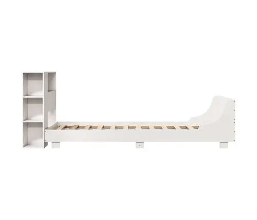 Voodi Ilma Madratsita, Valge, 100 X 200 cm Männipuit