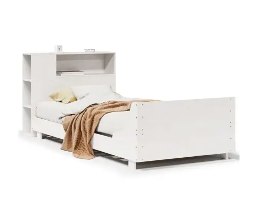 Gulta Bez Matrača, Balts, 75X190 Cm, Priedes Masīvkoks Vidaxl