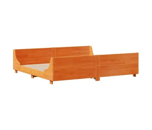 Voodiraam Ilma Madratsita, Vahapruun, 200 X 200 cm Männipuit