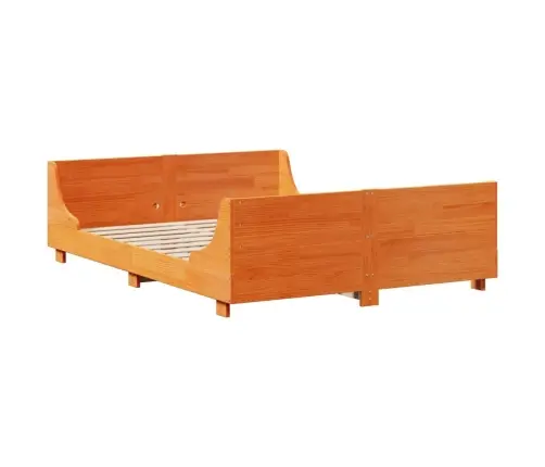 Gulta Bez Matrača, Vaska Brūnas, 150X200 Cm, Priedes Masīvkoks Vidaxl