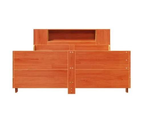 Gulta Bez Matrača, Vaska Brūnas, 140X190 Cm, Priedes Masīvkoks Vidaxl