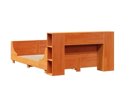 Gulta Bez Matrača, Vaska Brūnas, 120X190 Cm, Priedes Masīvkoks Vidaxl