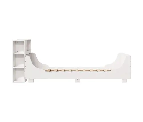 Gulta Bez Matrača, Balts, 100X200 Cm, Priedes Masīvkoks Vidaxl