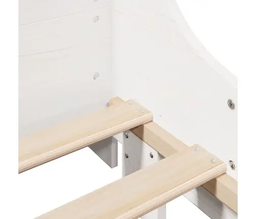 Gulta Bez Matrača, Balts, 100X200 Cm, Priedes Masīvkoks Vidaxl