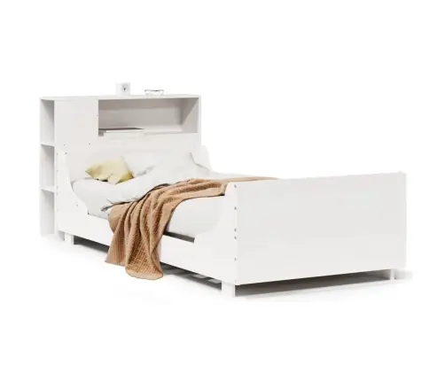 Lovos Rėmas Su Be Čiužinio, Baltas, 75X190cm Pušies Masyvas