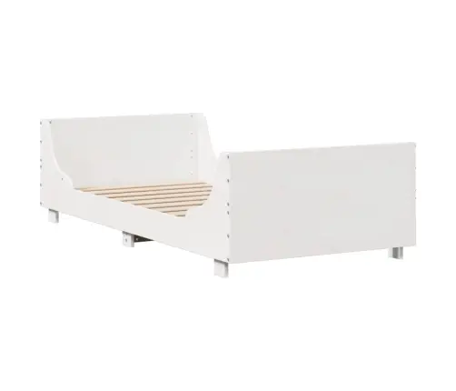 Lovos Rėmas Su Be Čiužinio, Baltas, 75X190cm Pušies Masyvas