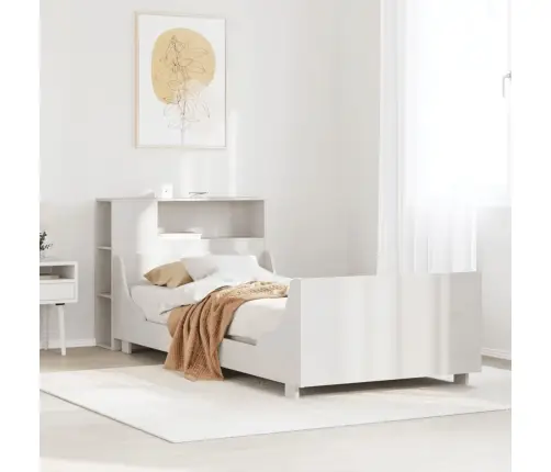 Lovos Rėmas Su Be Čiužinio, Baltas, 75X190cm Pušies Masyvas