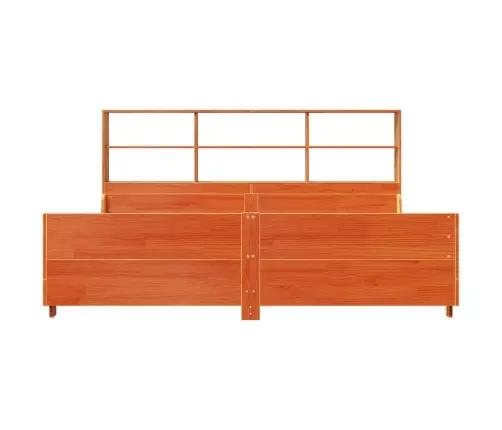 Gulta Ar Grāmatu Plauktu, Bez Matrača, 180X200 Cm, Masīvkoks Vidaxl