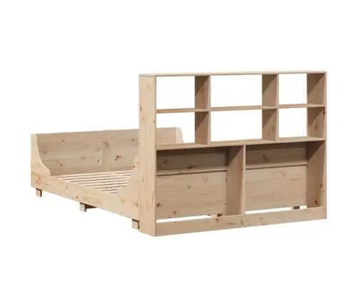 Gulta Ar Grāmatu Plauktu, Bez Matrača, 160X200 Cm, Masīvkoks Vidaxl