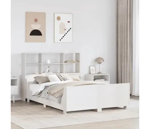 Gulta Ar Grāmatu Plauktu, Bez Matrača, 140X200 Cm, Masīvkoks Vidaxl