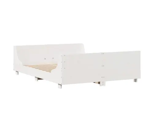 Gulta Ar Grāmatu Plauktu, Bez Matrača, 120X200 Cm, Masīvkoks Vidaxl