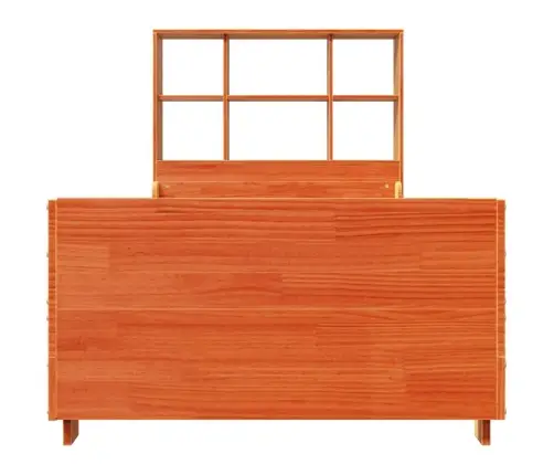 Gulta Ar Grāmatu Plauktu, Bez Matrača, 100X200 Cm, Masīvkoks Vidaxl