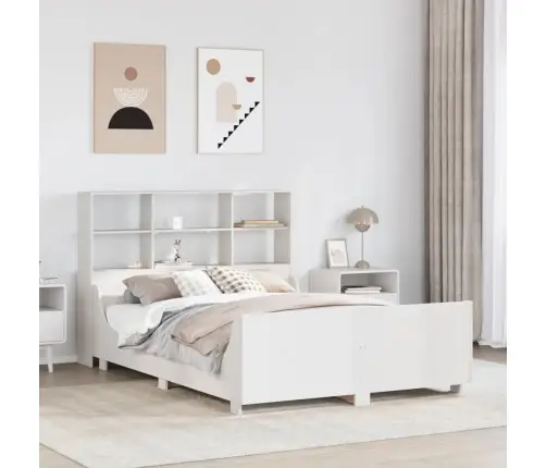 Gulta Ar Grāmatu Plauktu, Bez Matrača, 140X190 Cm, Masīvkoks Vidaxl