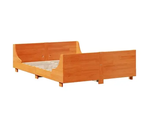 Riiuliga Voodi Ilma Madratsita, Vahapruun, 140X190cm Puit