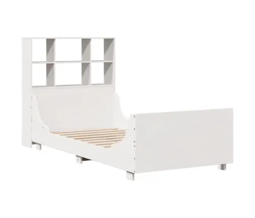 Gulta Ar Grāmatu Plauktu, Bez Matrača, 90X190 Cm, Masīvkoks Vidaxl