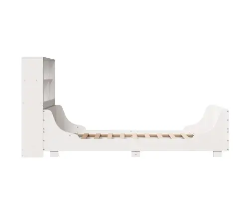 Gulta Ar Grāmatu Plauktu, Bez Matrača, 90X190 Cm, Masīvkoks Vidaxl