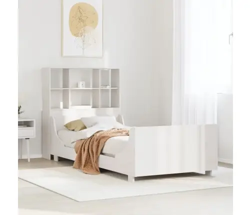 Gulta Ar Grāmatu Plauktu, Bez Matrača, 90X190 Cm, Masīvkoks Vidaxl