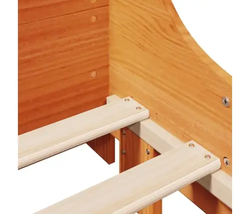 Gulta Ar Grāmatu Plauktu, Bez Matrača, 75X190 Cm, Masīvkoks Vidaxl