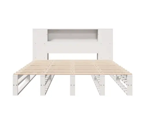 Lova Su Knygų Spinta Be Čiužinio, Balta, 140X200cm Pušis