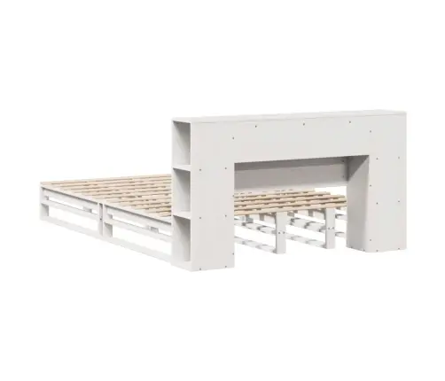 Lova Su Knygų Spinta Be Čiužinio, Balta, 140X200cm Pušis