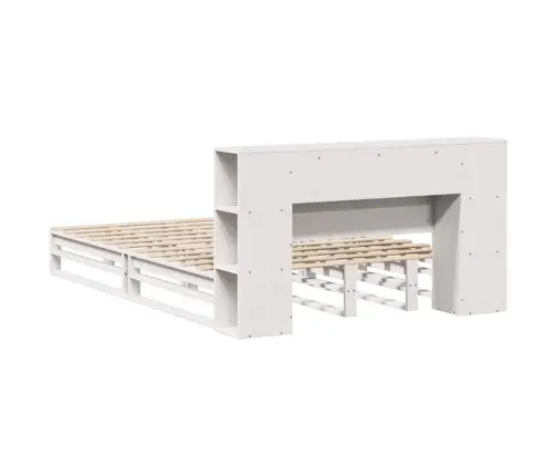 Riiuliga Voodiraam Ilma Madratsita, Valge, 150X200cm Puit