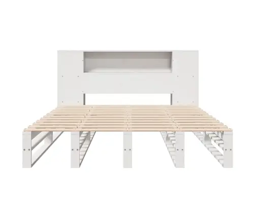 Gulta Ar Grāmatu Plauktu, Bez Matrača, 160X200 Cm, Masīvkoks Vidaxl