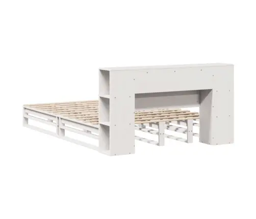 Gulta Ar Grāmatu Plauktu, Bez Matrača, 160X200 Cm, Masīvkoks Vidaxl