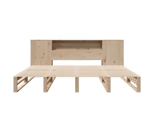 Gulta Ar Grāmatu Plauktu, Bez Matrača, 180X200 Cm, Masīvkoks Vidaxl