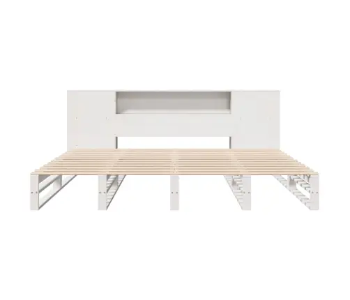 Gulta Ar Grāmatu Plauktu, Bez Matrača, 180X200 Cm, Masīvkoks Vidaxl