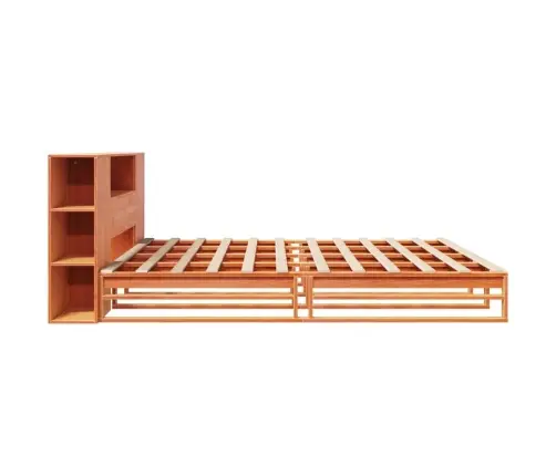 Gulta Ar Grāmatu Plauktu, Bez Matrača, 180X200 Cm, Priedes Koks Vidaxl