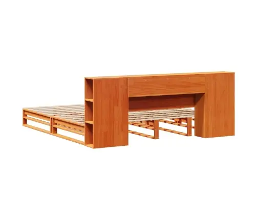 Gulta Ar Grāmatu Plauktu, Bez Matrača, 180X200 Cm, Priedes Koks Vidaxl