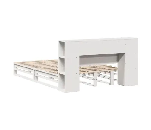 Gulta Ar Grāmatu Plauktu, Bez Matrača, 120X190 Cm, Masīvkoks Vidaxl