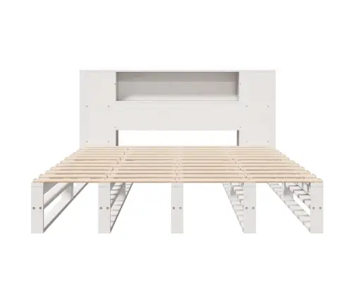 Gulta Ar Grāmatu Plauktu, Bez Matrača, 135X190 Cm, Masīvkoks Vidaxl