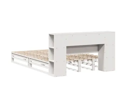 Gulta Ar Grāmatu Plauktu, Bez Matrača, 135X190 Cm, Masīvkoks Vidaxl