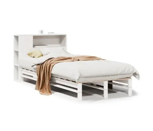 Lova Su Knygų Spinta Be Čiužinio, Balta, 90X200cm Pušis