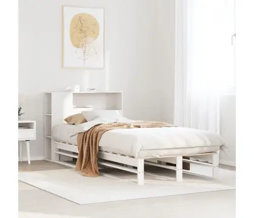 Lova Su Knygų Spinta Be Čiužinio, Balta, 90X200cm Pušis