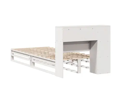 Gulta Ar Grāmatu Plauktu, Bez Matrača, 100X200 Cm, Masīvkoks Vidaxl