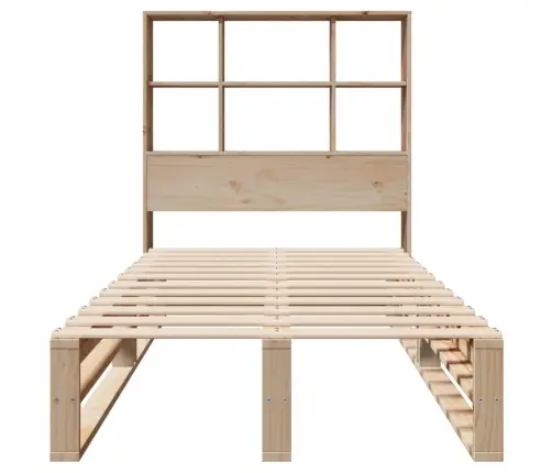 Gulta Ar Grāmatu Plauktu, Bez Matrača, 90X200 Cm, Masīvkoks Vidaxl