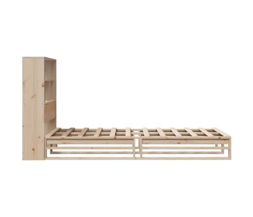 Gulta Ar Grāmatu Plauktu, Bez Matrača, 90X200 Cm, Masīvkoks Vidaxl