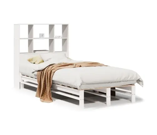 Lova Su Knygų Spinta Be Čiužinio, Balta, 90X200cm Pušis