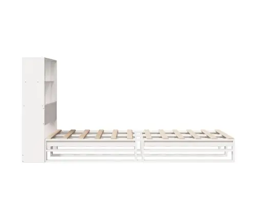 Lova Su Knygų Spinta Be Čiužinio, Balta, 90X200cm Pušis