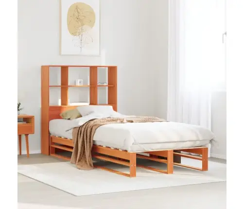 Riiuliga Voodi Ilma Madratsita, Vahapruun, 100X200cm Puit