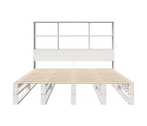 Gulta Ar Grāmatu Plauktu, Bez Matrača, 120X200 Cm, Masīvkoks Vidaxl