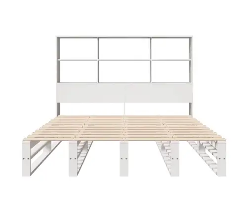 Gulta Ar Grāmatu Plauktu, Bez Matrača, 140X200 Cm, Masīvkoks Vidaxl