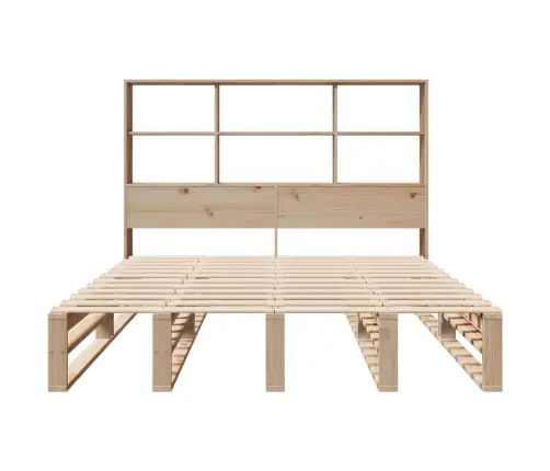 Lova Su Knygų Spinta Be Čiužinio, 160X200cm Pušies Masyvas