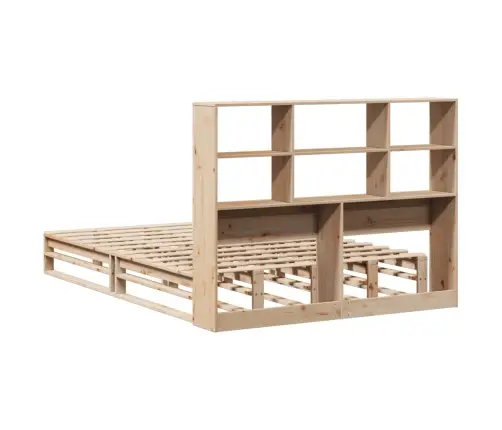 Lova Su Knygų Spinta Be Čiužinio, 160X200cm Pušies Masyvas