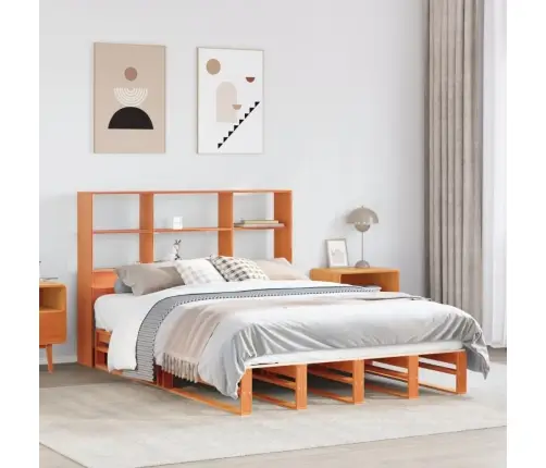 Lova Su Knygų Spinta Be Čiužinio, Rudas, 160X200cm Pušis